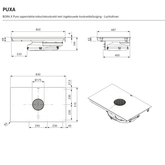 Bora - X Pure - Kookplaat met afzuiging Apparatuur Bora   