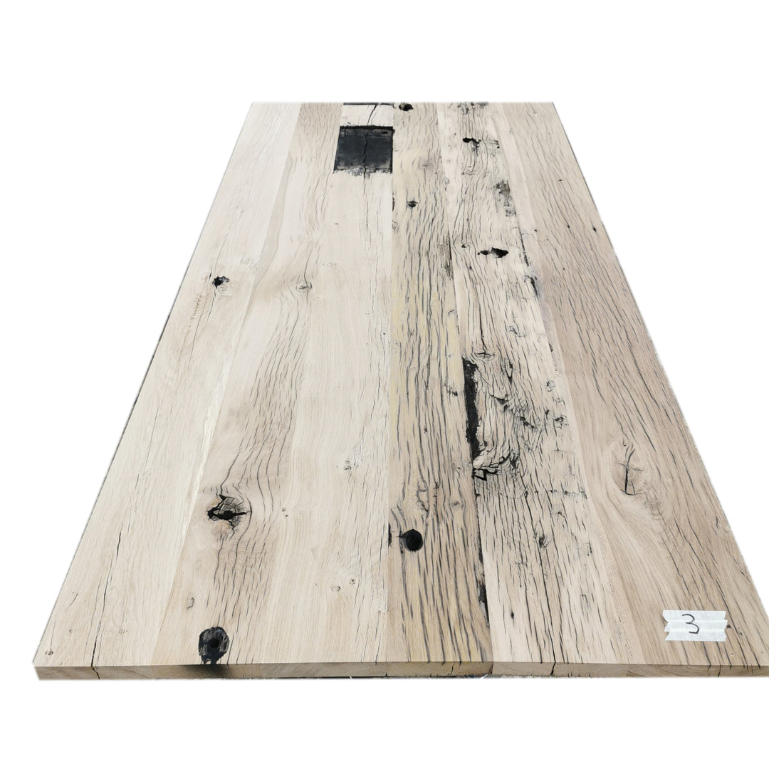 Houtmerk -  Massief houten werkblad 210x103cm - Oud Eiken Wagondelen - SALE Werkbladen Houtmerk   