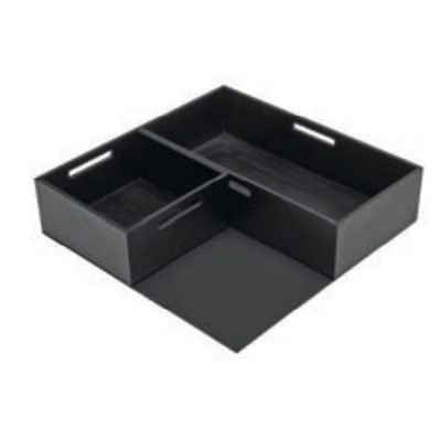 Houtmerk Caseline - Zwart houten vakken met slipmat voor lade of binnenlade - Hettich lades  Houtmerk   