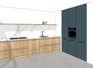 Ratio - Compositie 10 voor Kitchenplanner Kastcombinatie Houtmerk   