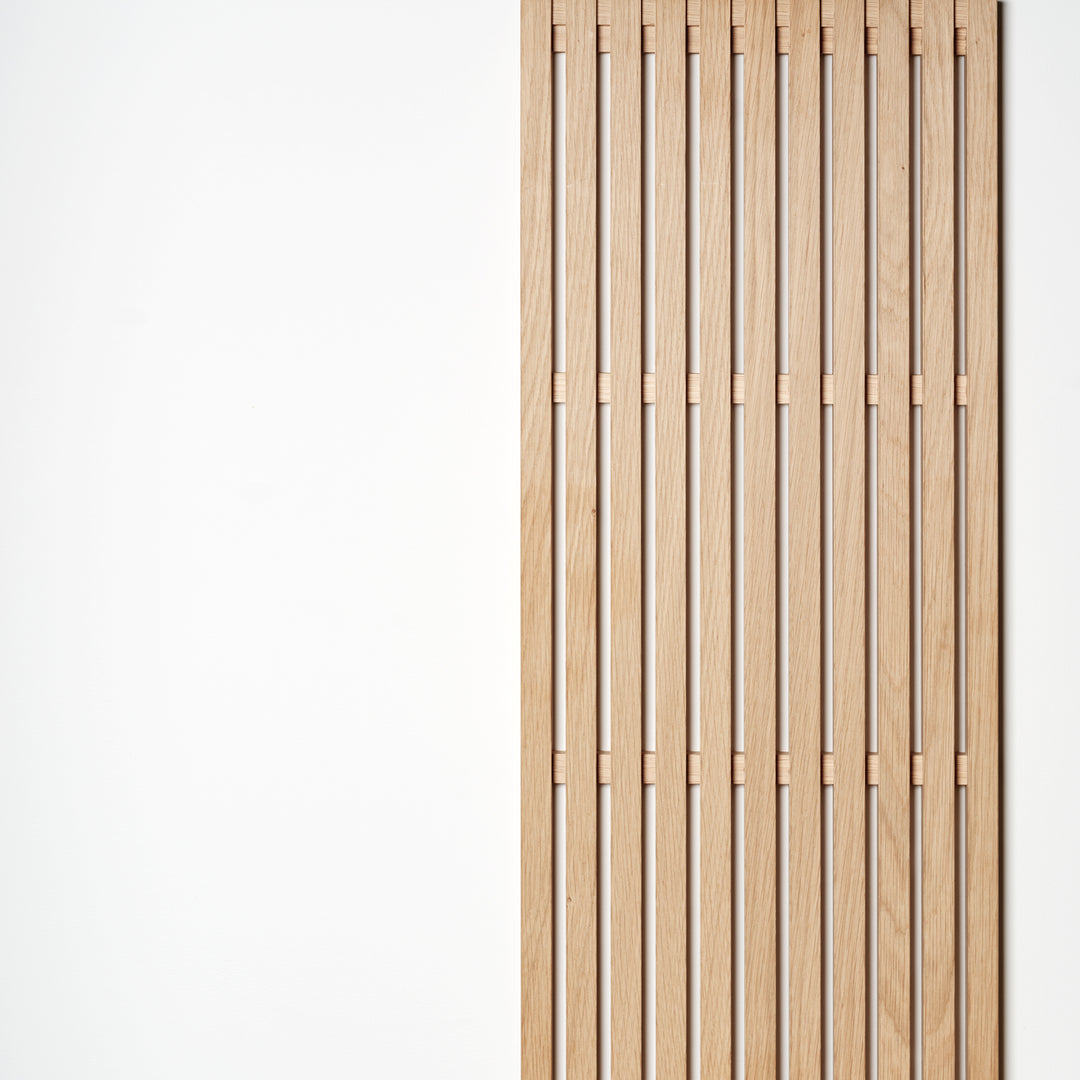 Houtmerk - Houten Roomdivider Stiletto - Met schuifrails wandmontage van 235cm tot 265cm hoog Roomdividers Houtmerk   