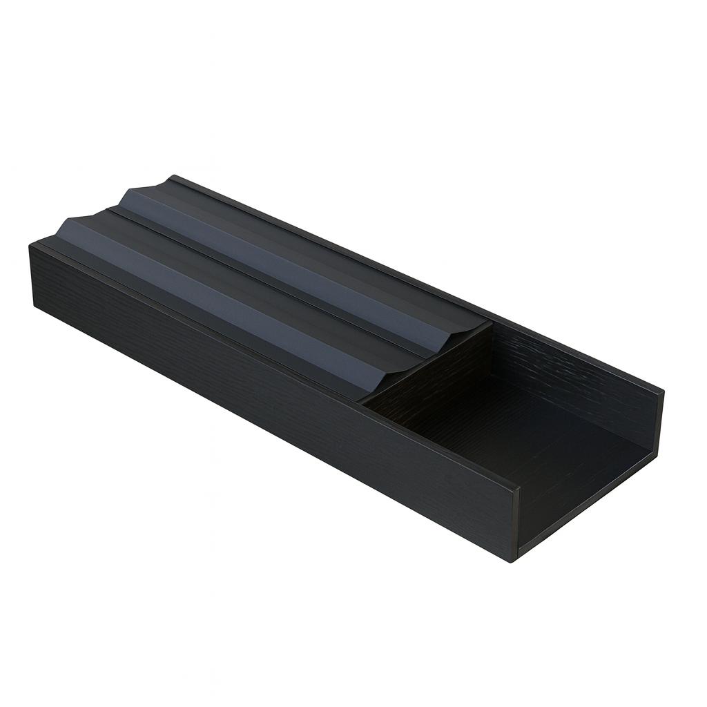 Houtmerk Caseline - Zwart houten rolhouders voor lade of binnenlade - Hettich lades Houtmerk