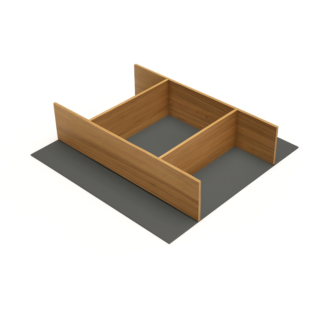Houtmerk Caseline - Eiken indeling met slipmat voor lade of binnenlade - Hettich lades Houtmerk