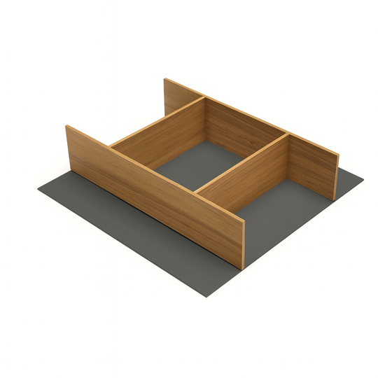 Houtmerk Caseline - Eiken indeling met slipmat voor lade of binnenlade - Hettich lades Houtmerk