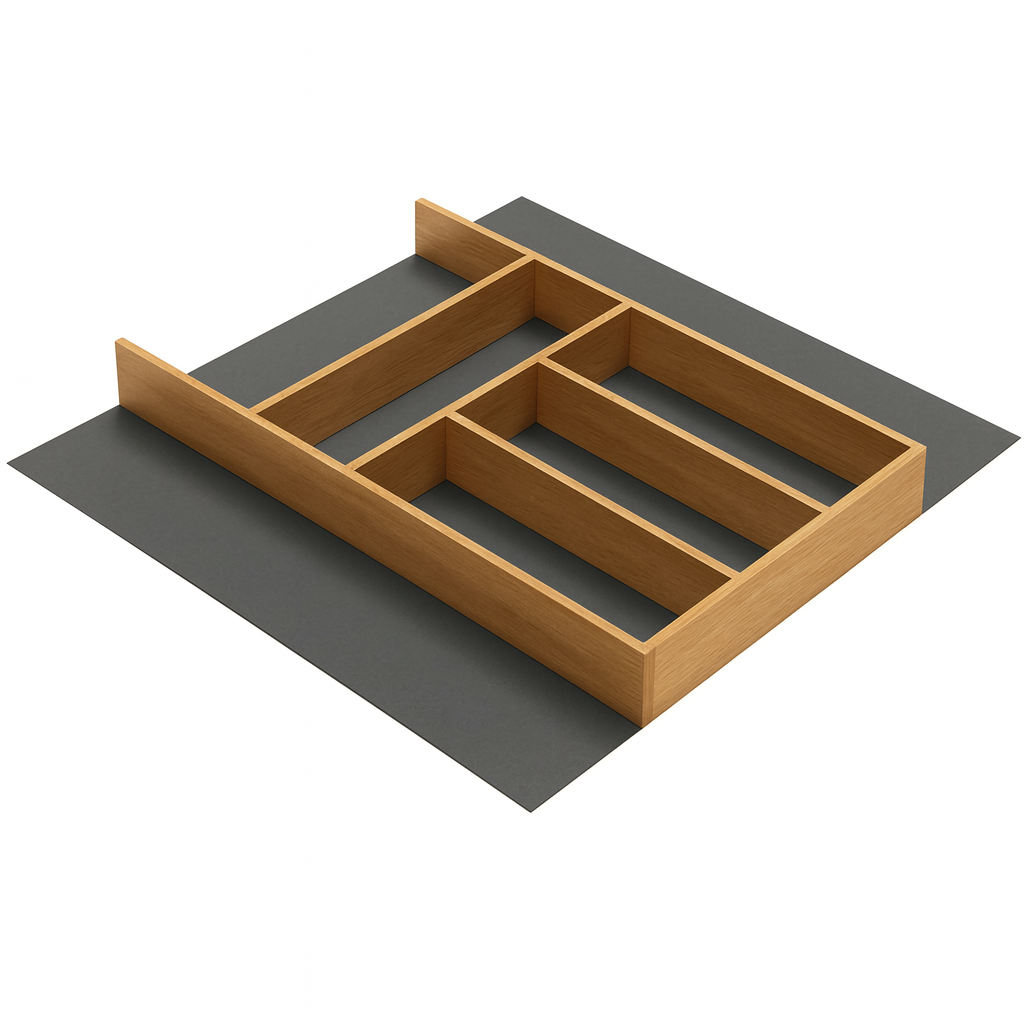 Houtmerk Caseline - Eiken indeling met slipmat voor lade of binnenlade - Hettich lades Houtmerk