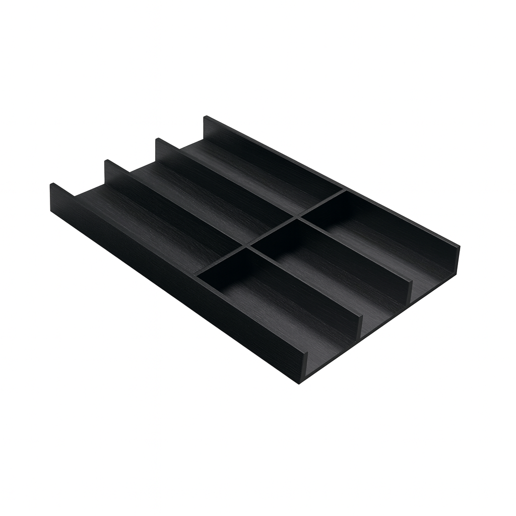 Houtmerk Caseline - Zwart houten segment voor lade of binnenlade - Hettich lades Houtmerk