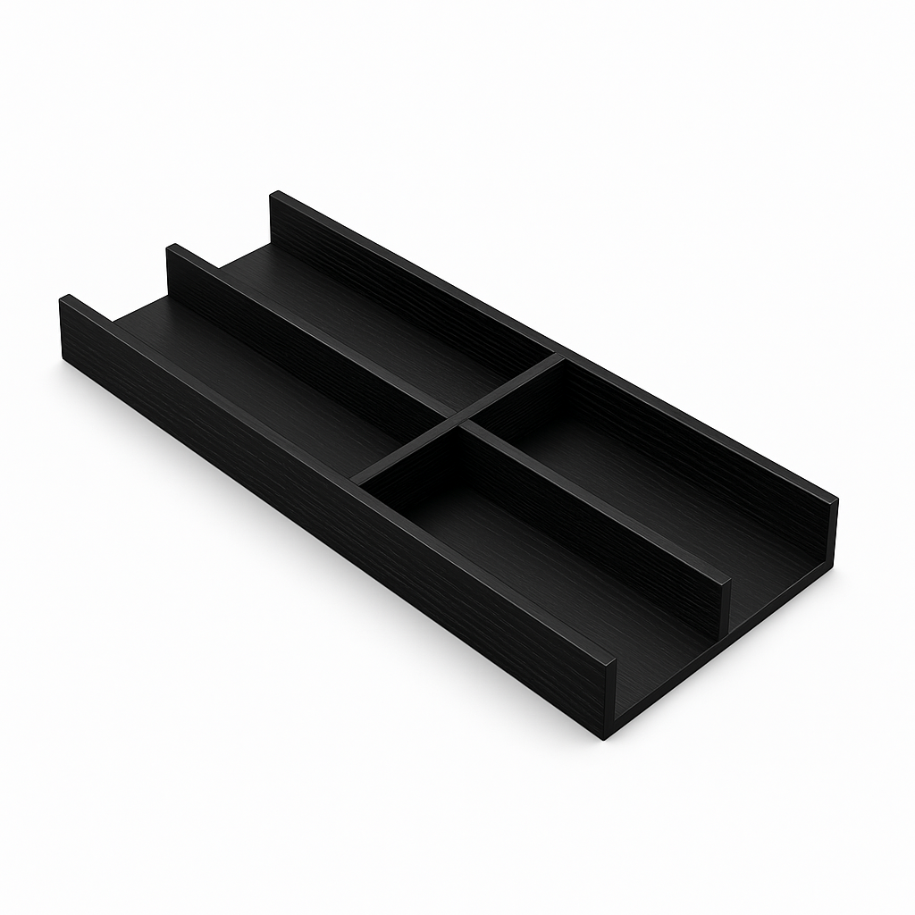 Houtmerk Caseline - Zwart houten segment voor lade of binnenlade - Hettich lades Houtmerk