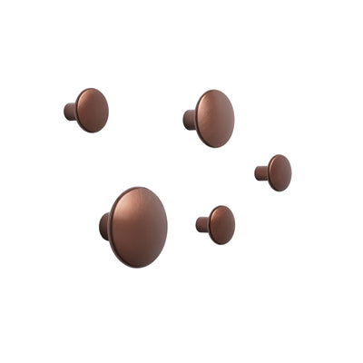 Muuto - The Dots Metal - Set van 5 Kapstok Knoppen Kapstokhaken Muuto   