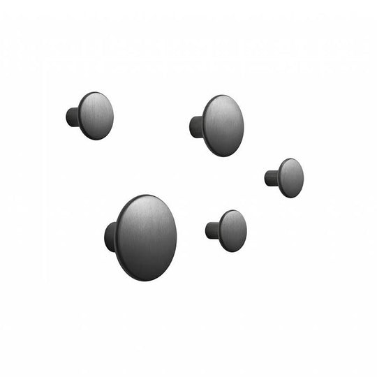 Muuto - The Dots Metal - Set van 5 Kapstok Knoppen Kapstokhaken Muuto   