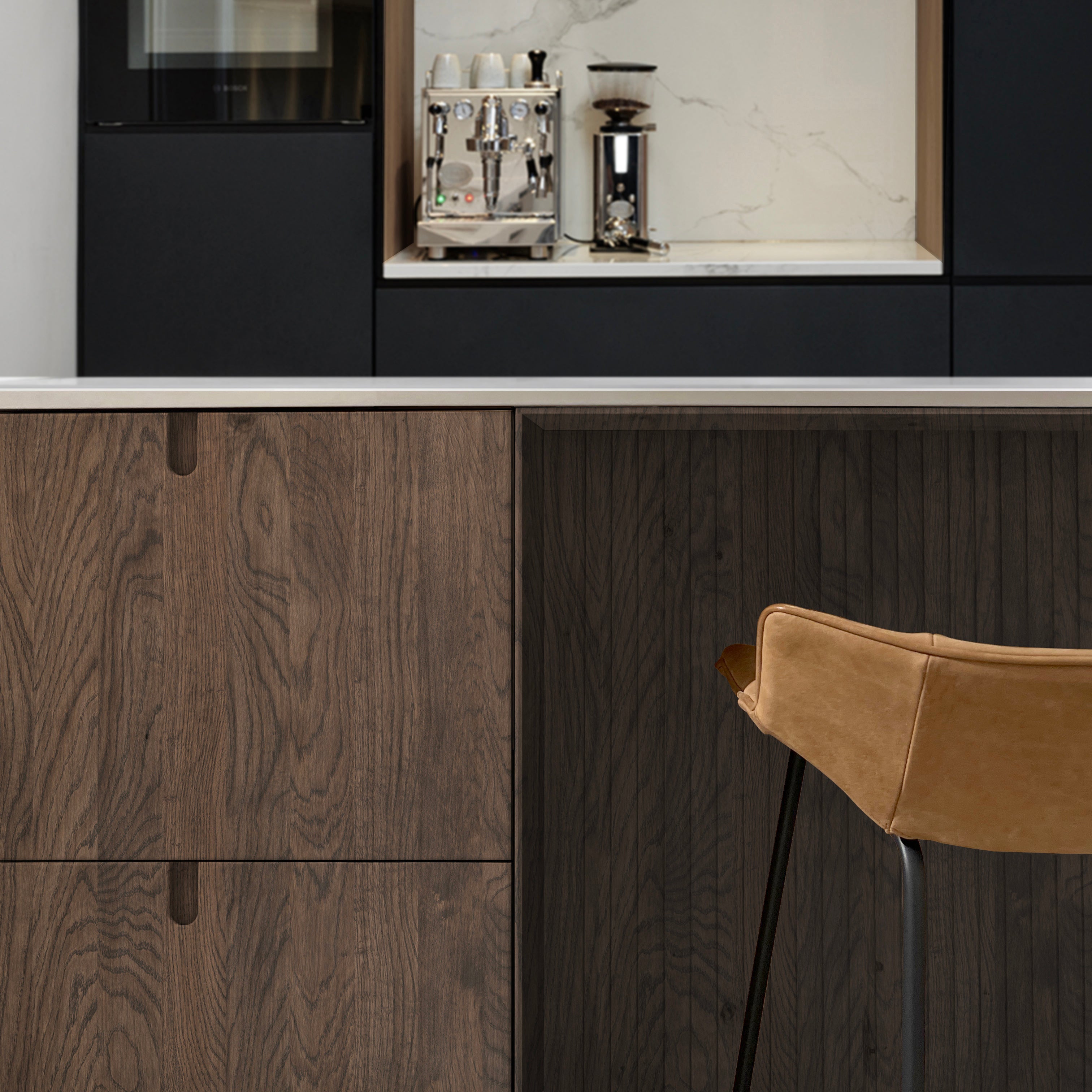 Ratio - Keukenfront OTTA - Massief Eiken Primeur Black Walnut Beits Keukenfronten Houtmerk   