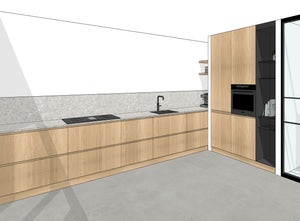 Ratio - Compositie 08 voor Kitchenplanner Kastcombinatie Houtmerk   